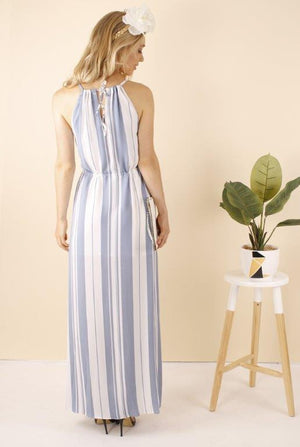 Victoria Striped Split Maxi Dress