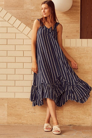Navy striped Maxi-Solito-Glimmer Grecian Maxi