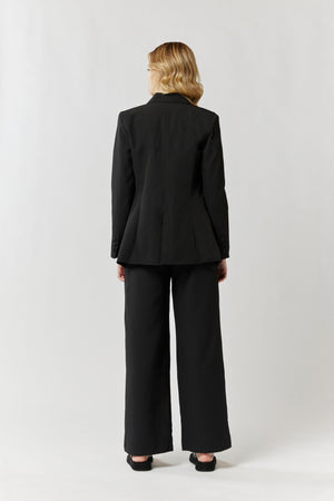 Ladies Black Double Breasted Jacket-As It Was Blazer-MVN