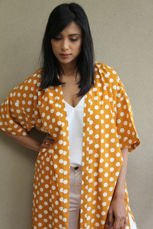 Mustard Polka Dot Kimono