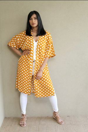 Mustard Polka Dot Kimono