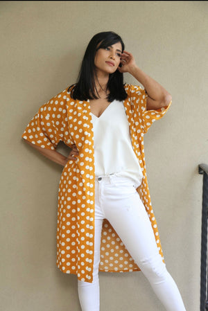 Mustard Polka Dot Kimono