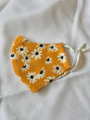 Cotton Face Mask Yellow Daisy