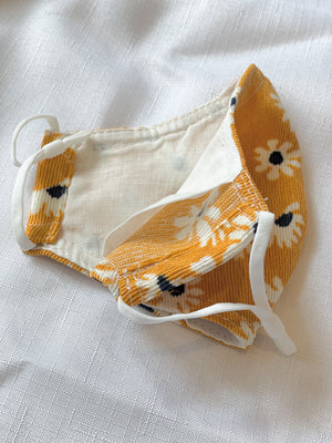 Cotton Face Mask Yellow Daisy