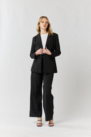 Ladies Black Double Breasted Jacket-As It Was Blazer-MVN