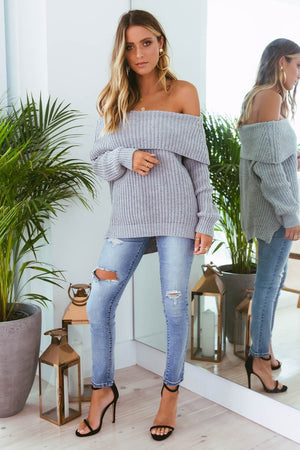 Ladies Top - Jumper - Reece Off Shoulder Knit - SNDYS - Sundays The La...