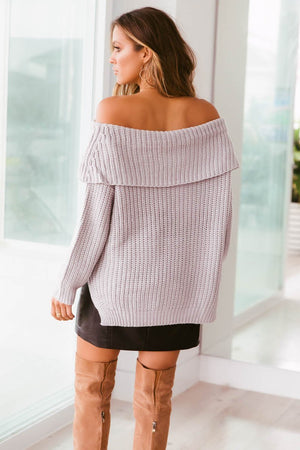 Ladies Top - Jumper - Reece Off Shoulder Knit - SNDYS - Sundays The La...