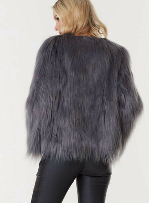Marmont Faux Fur Jacket - Dark Grey