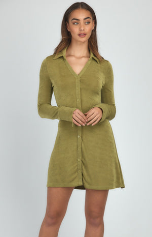 Slinky Jersey Shirt Dress