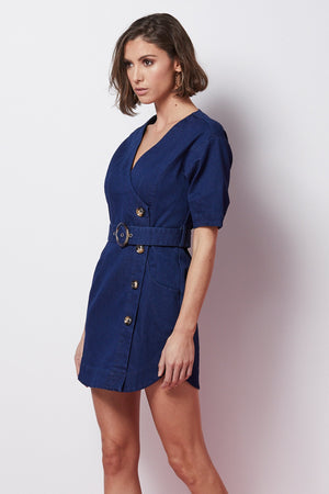Denim Dress with ?Belt-Elliatt-Solange Dress