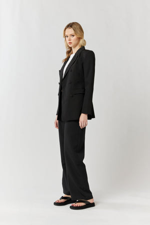 Ladies Black Double Breasted Jacket-As It Was Blazer-MVN