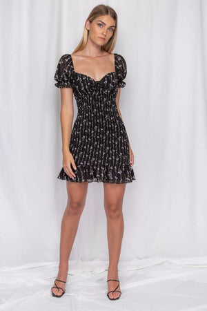 Floral Shirred Dress