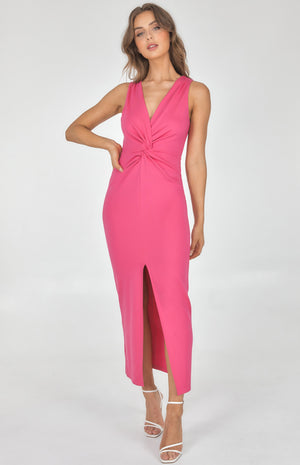 Front knot detail dress Pink