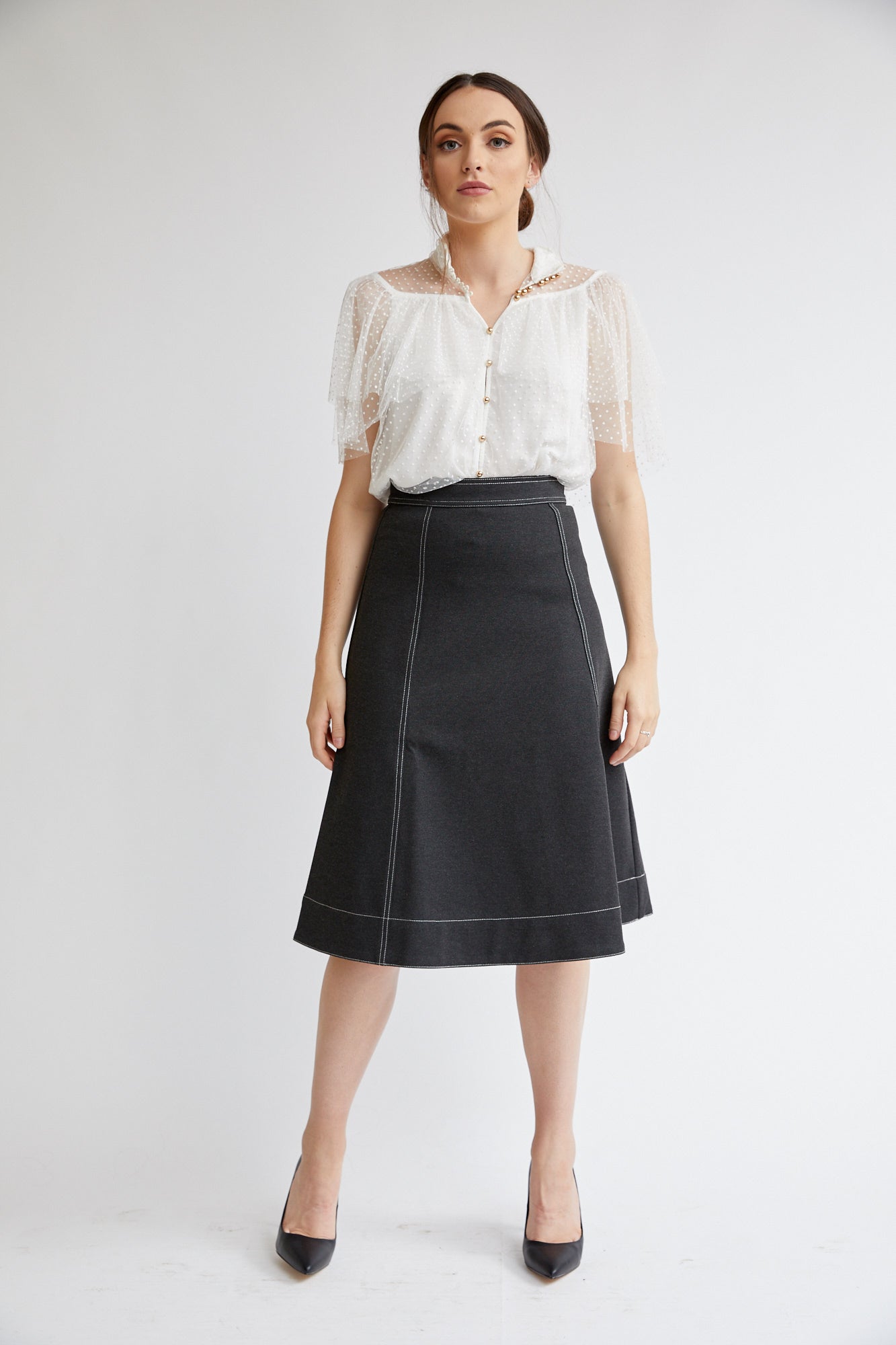 Grey A-Line Skirt-Elliatt-Eternal Skirt