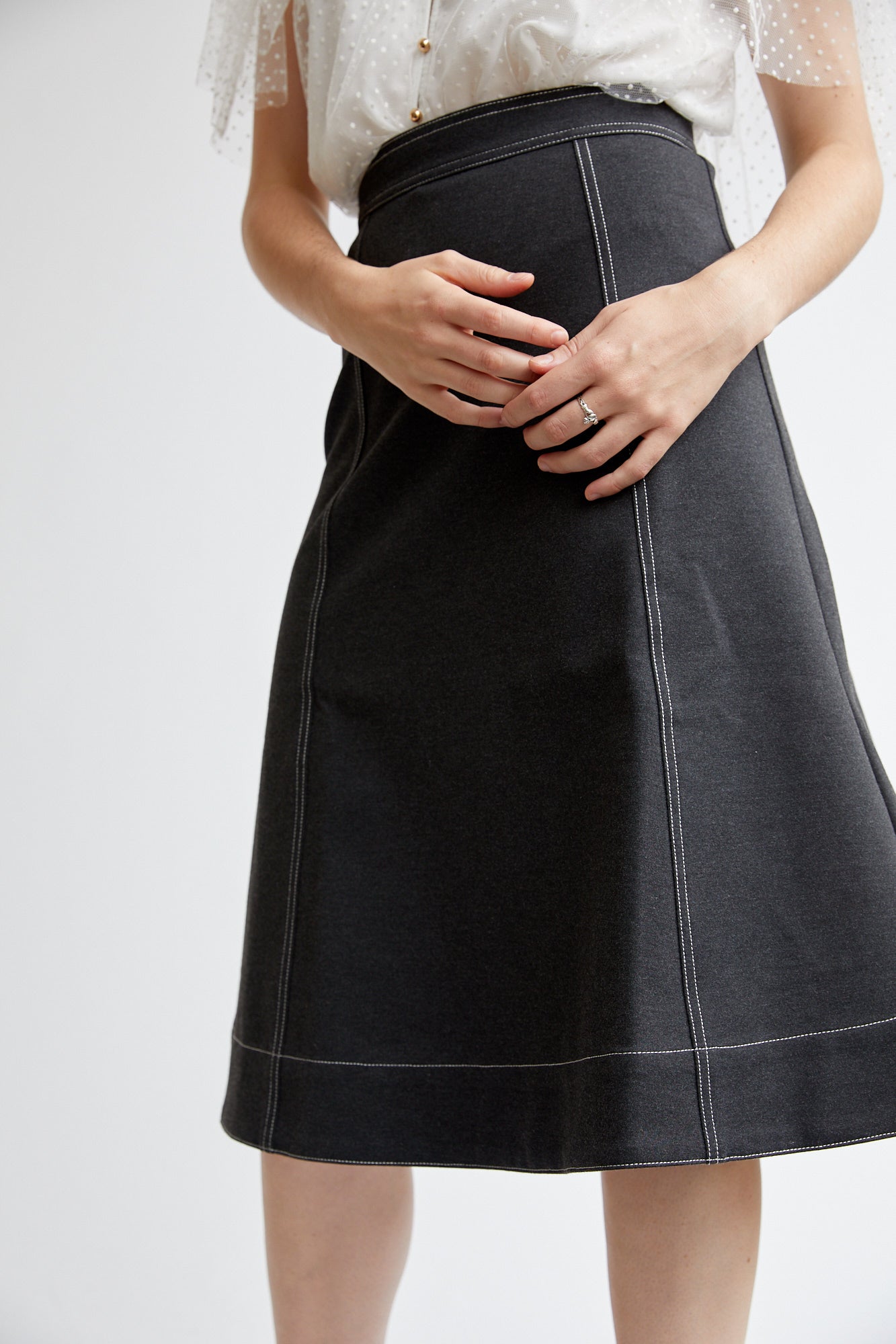 Grey A-Line Skirt-Elliatt-Eternal Skirt