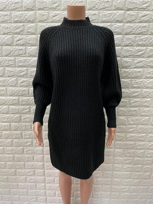 Black Chunky Knit Dress / Top