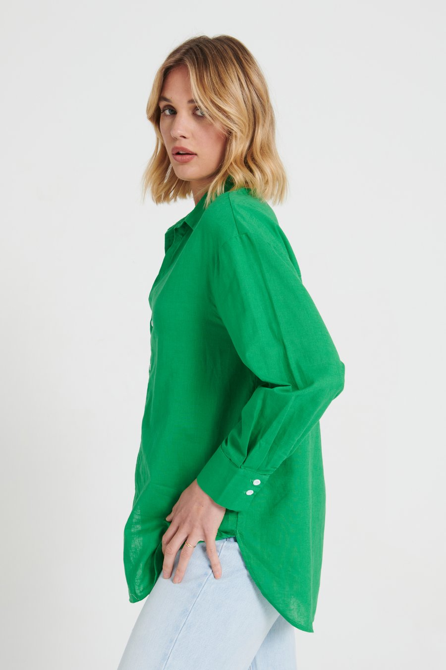 Ladies Oversized Shirt-MVN-Green-Acacia Oversized Shirt