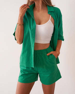 Blaze Linen Shorts - Green
