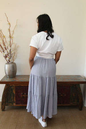 Ladies Maxi Skirt-Tasha Skirt-Blue