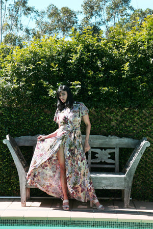 Floral Wrap Dress-Raga-Dear Dahlia Wrap Dress