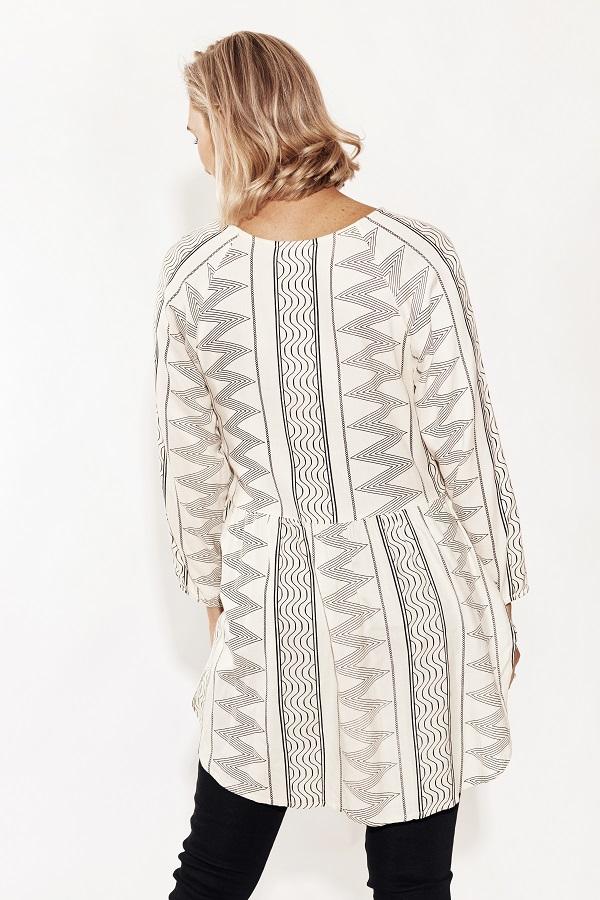 Long Black and white Top-Solito-Berber Blouse