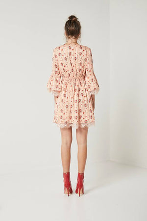 Ladies peach floral dress-Elliatt-Botanical Dress
