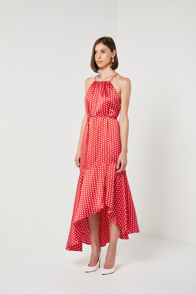 Red Satin Dress-Elliatt-Bronte Dress