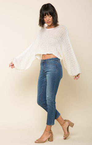 Warm White Knit-Raga-Candace Crochet Knit Sweater