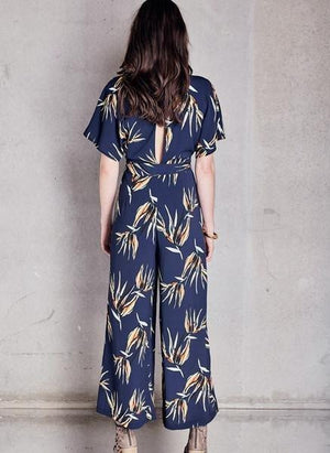 Caught There Jumpsuit Navy Print