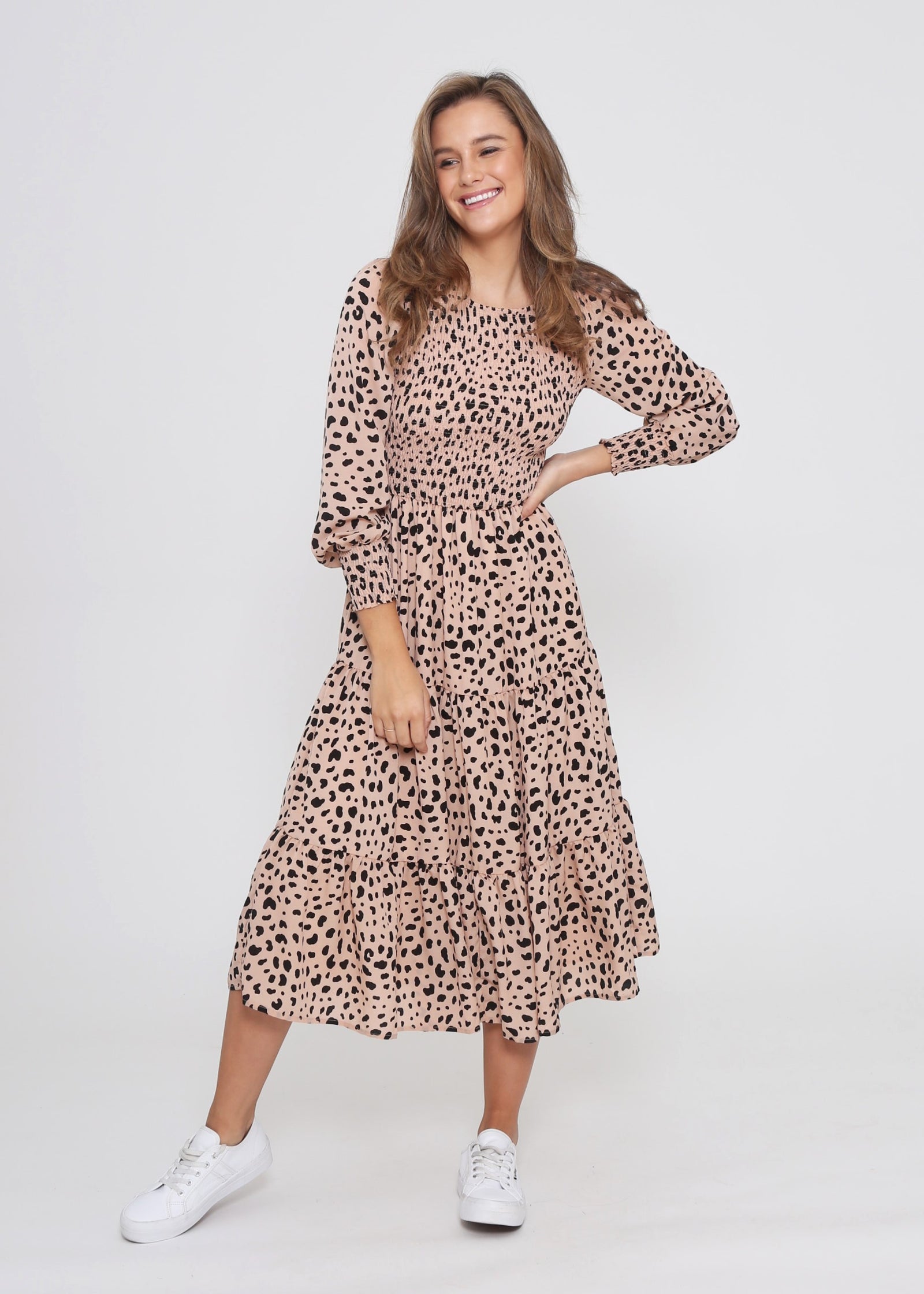 Phoenix Dress Peach Cheetah