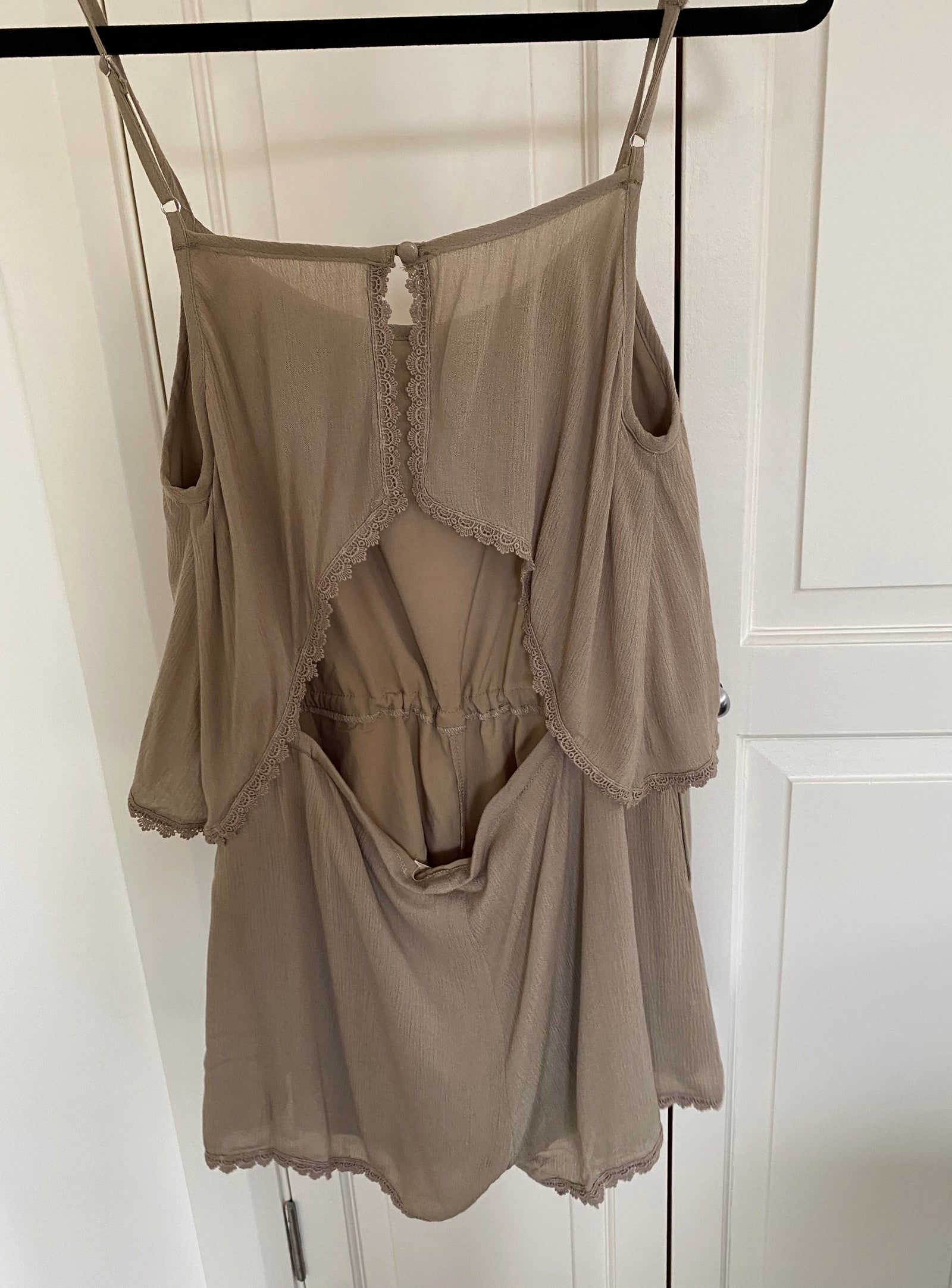 Light Khaki Playsuit with open back
