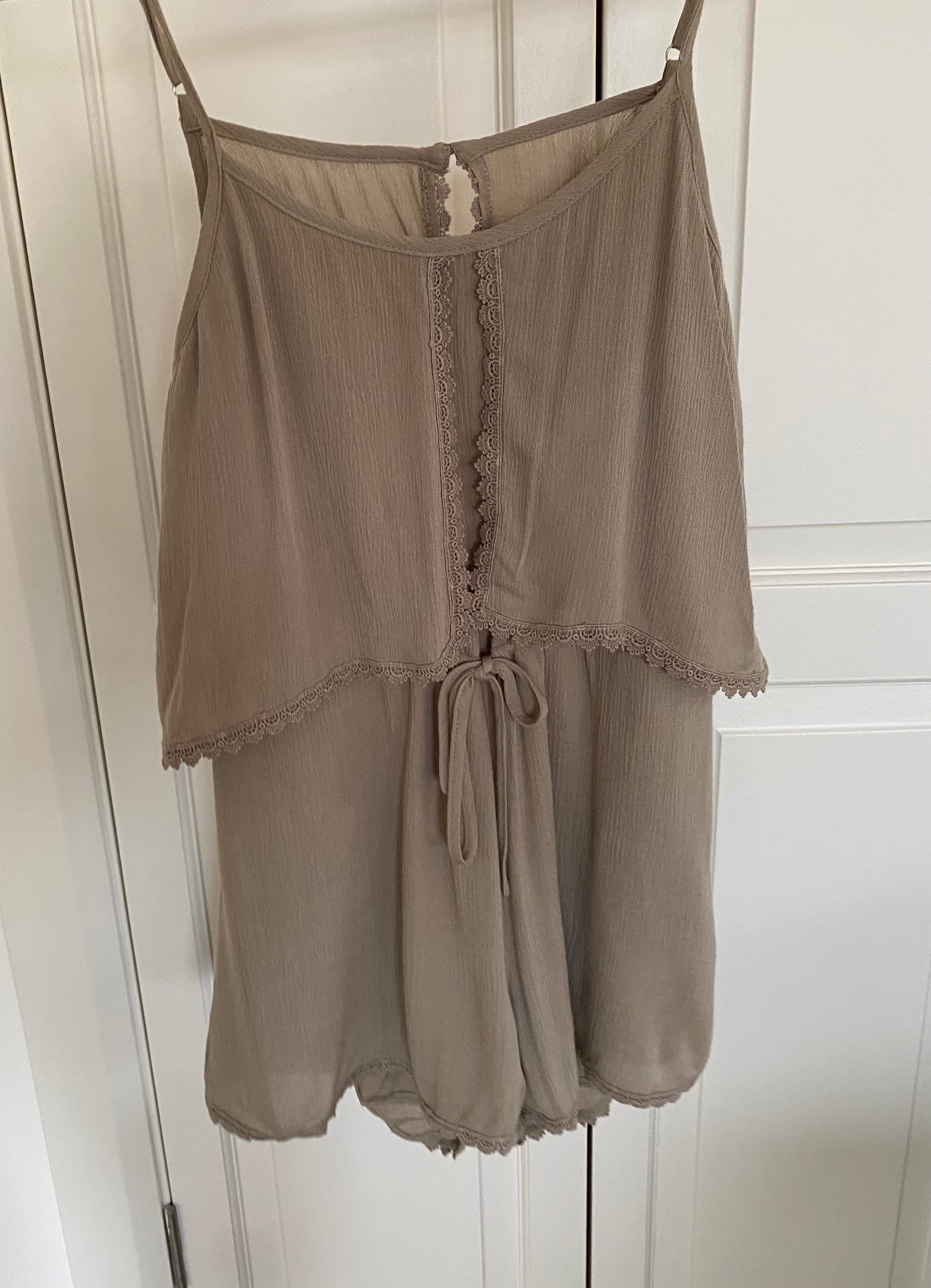 Light Khaki Playsuit with open back