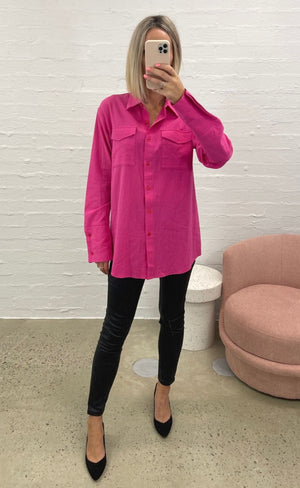 FL Basics-Gracia Shirt-Hot Pink 