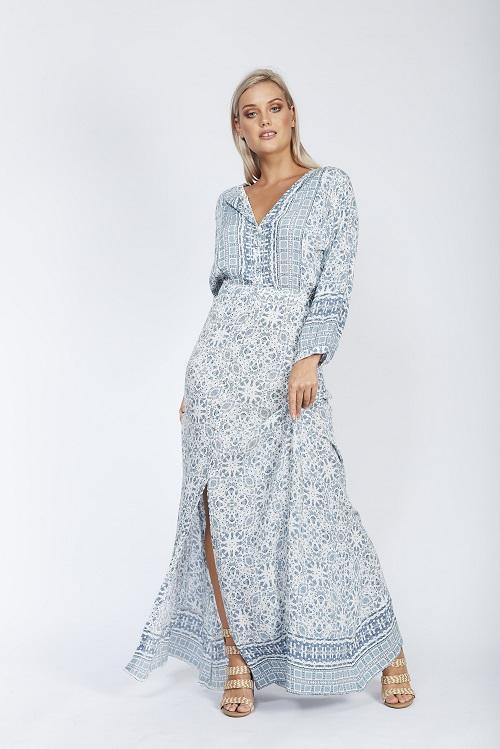 Solito - Ladies Dress -Indio Flower Dawn Dusk Maxi Dress - Boho