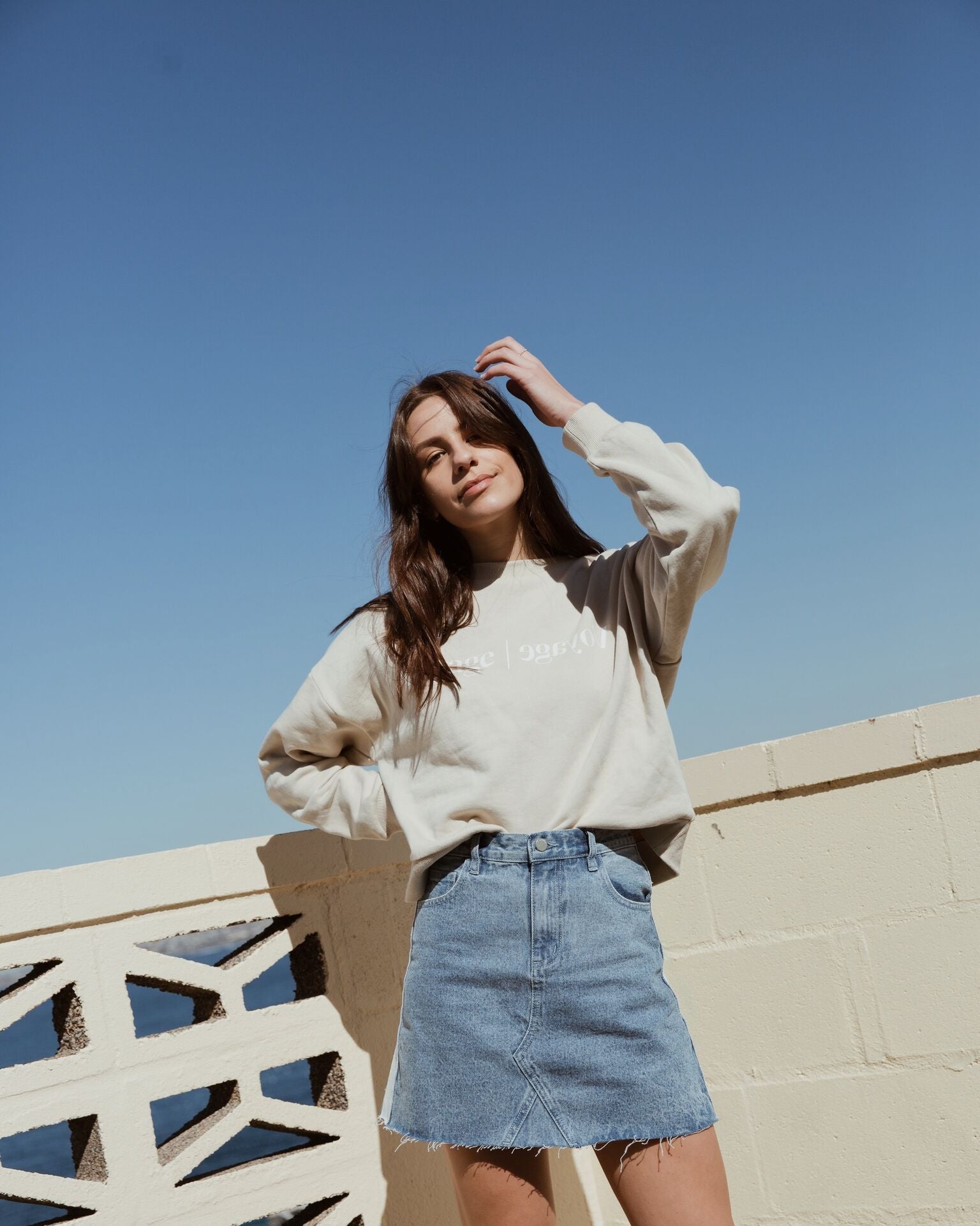 Harvey Denim Mini Skirt