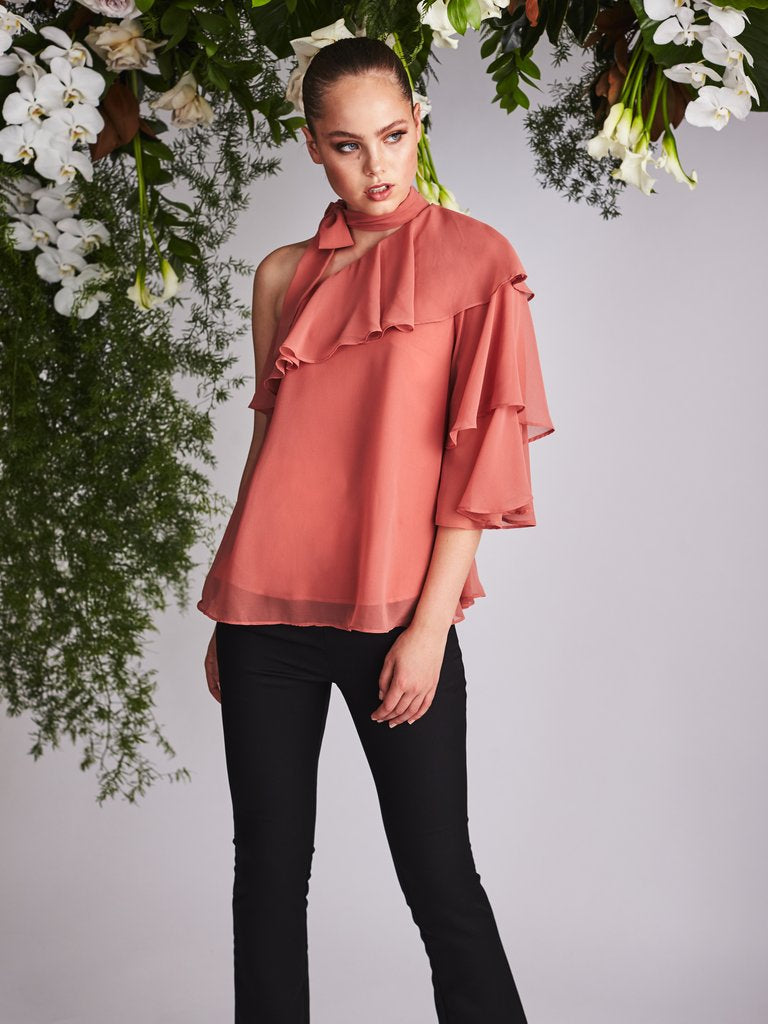 Laelia One Shoulder Top Desert Sand