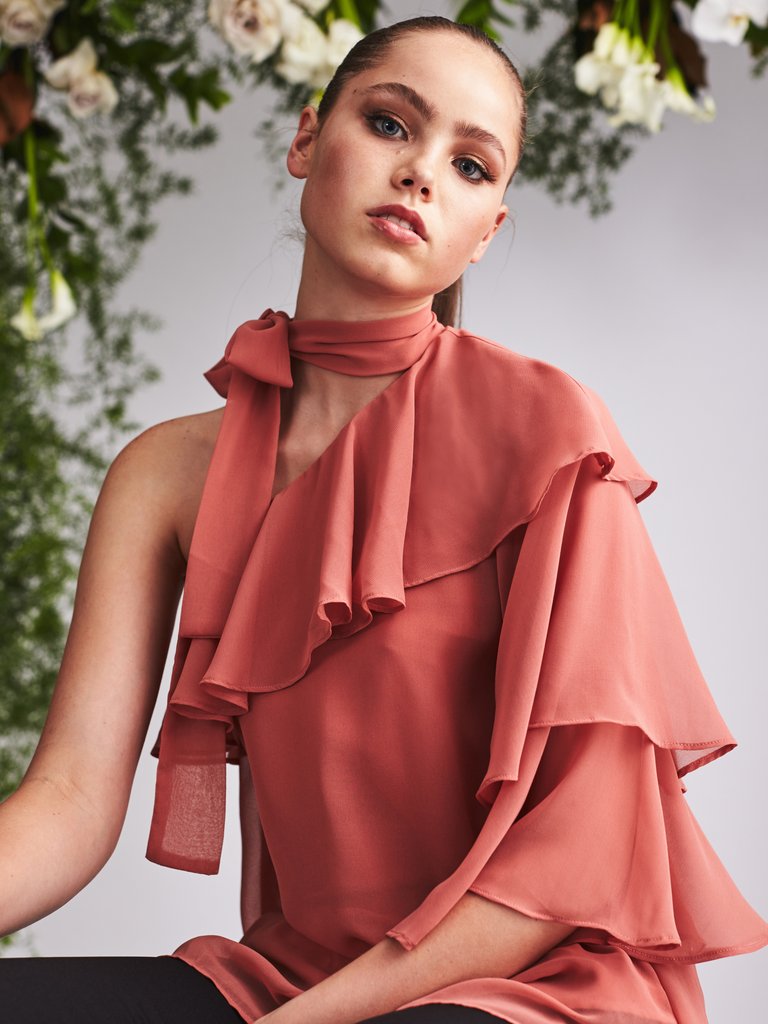 Laelia One Shoulder Top Desert Sand