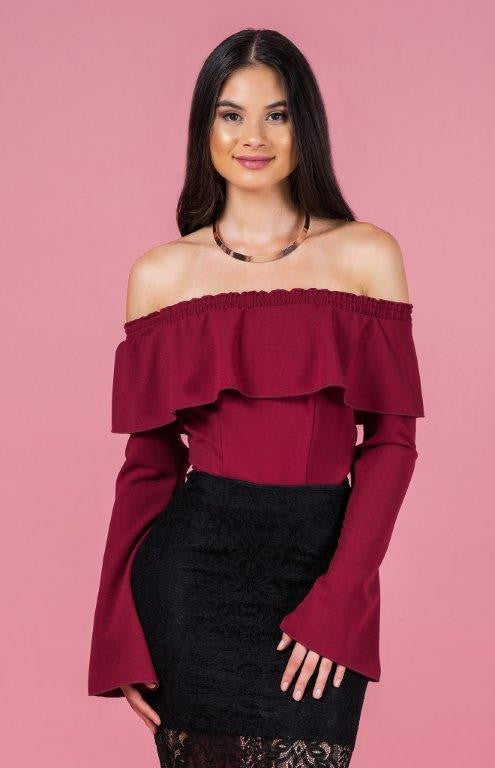 Ajoy Levora Off The Shoulder Ruffle Top