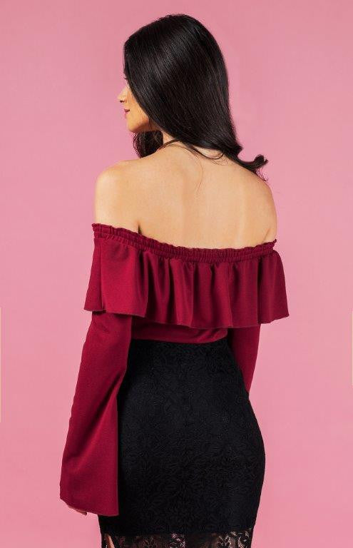 Ajoy Levora Off The Shoulder Ruffle Top