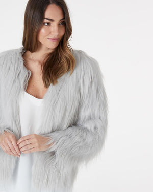 Marmont Faux Fur Jacket- Light Grey