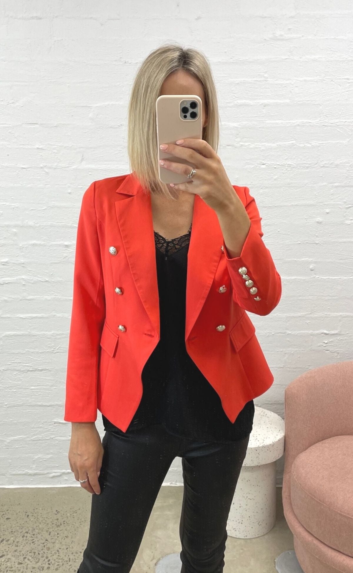 FL Basics-Mac Blazer -Lipstick Red