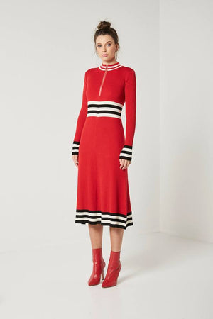 Ladies knit Red Dress-Elliatt-Nectar Dress
