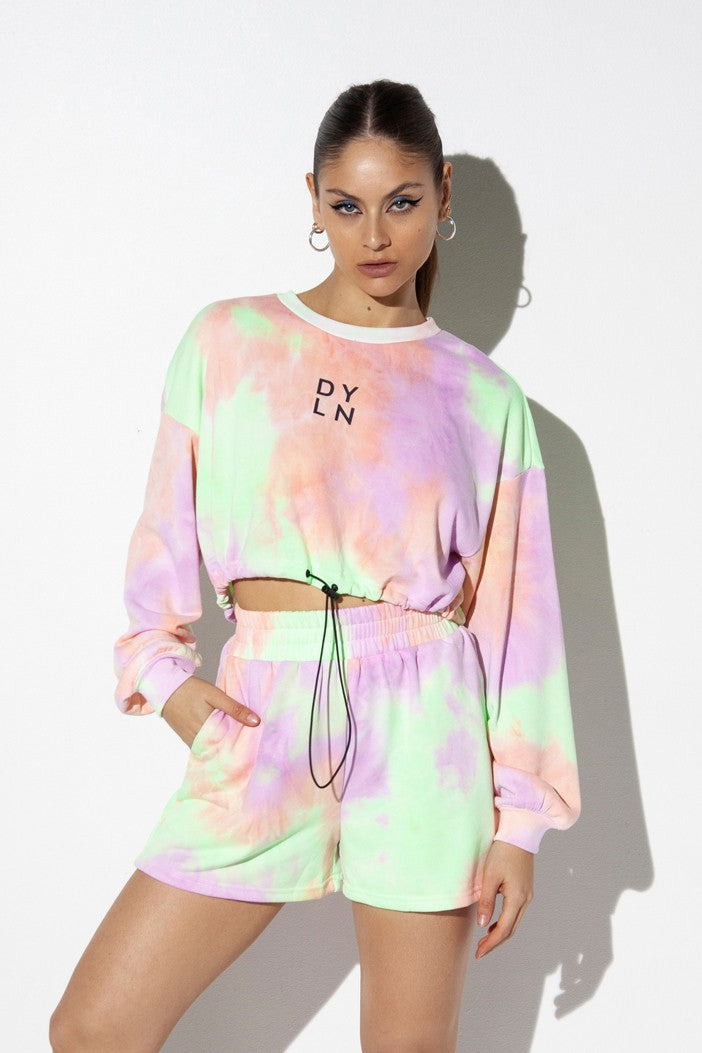 Lilac Tie Dye-By.Dyln-Ollie Crop sweater