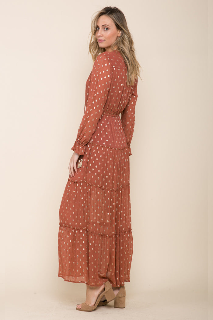 Long sleeve Maxi-Raga-Elle Tiered Maxi