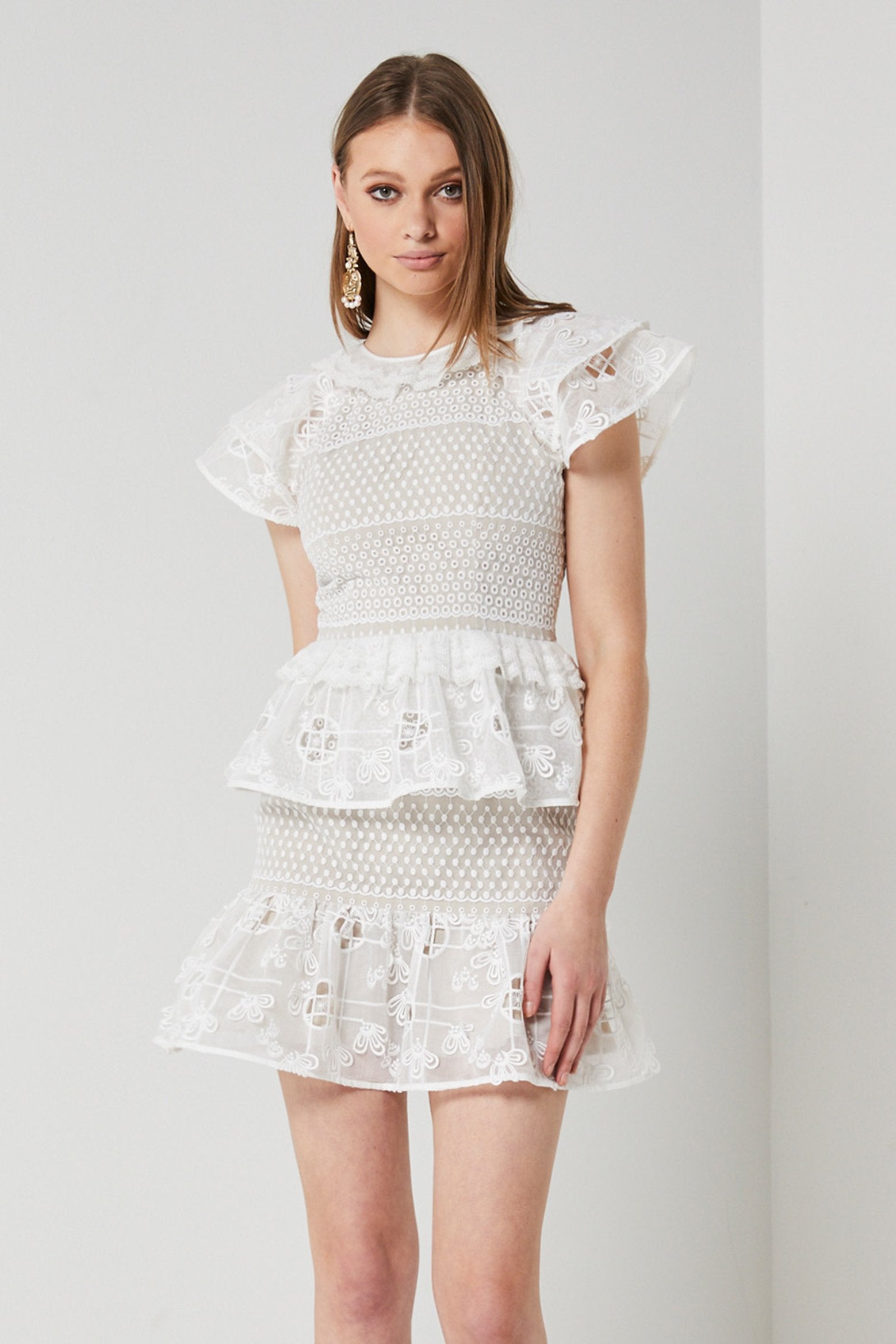 White lace party dress-Elliatt-Savannah Dress