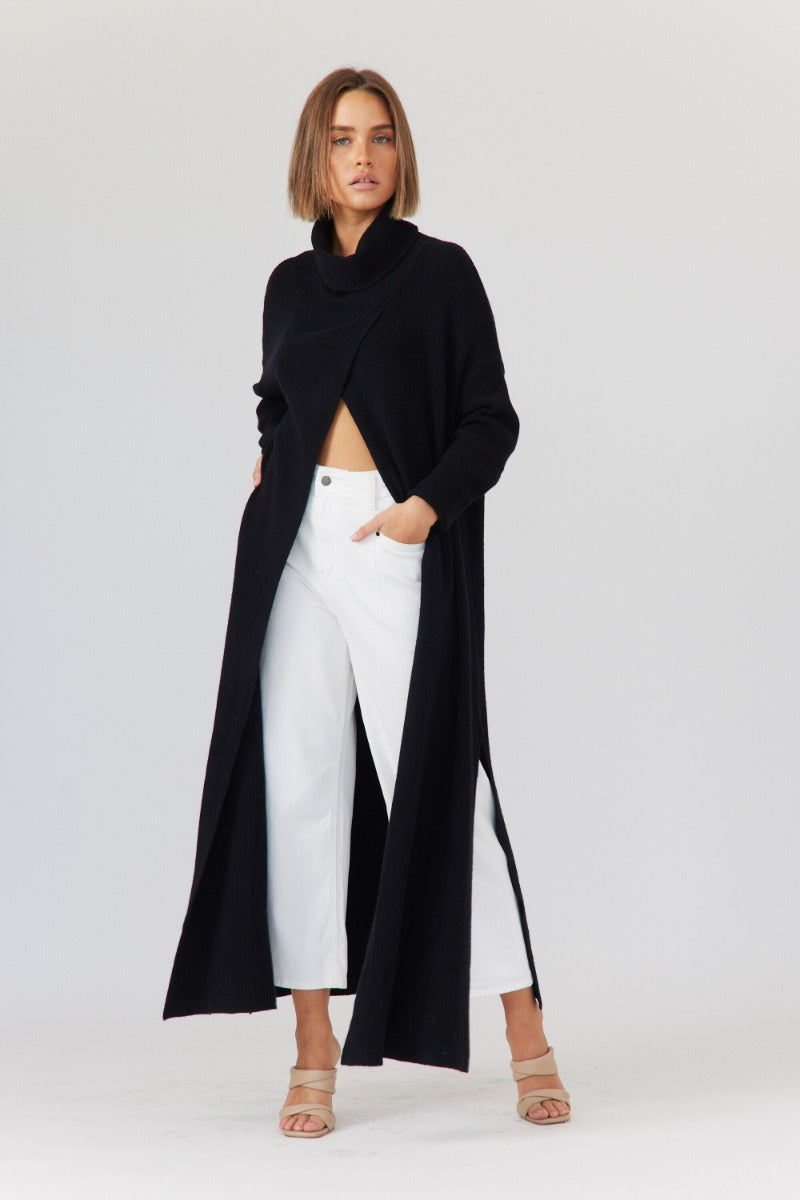 Long Black knit-Jatea-Shona Knit