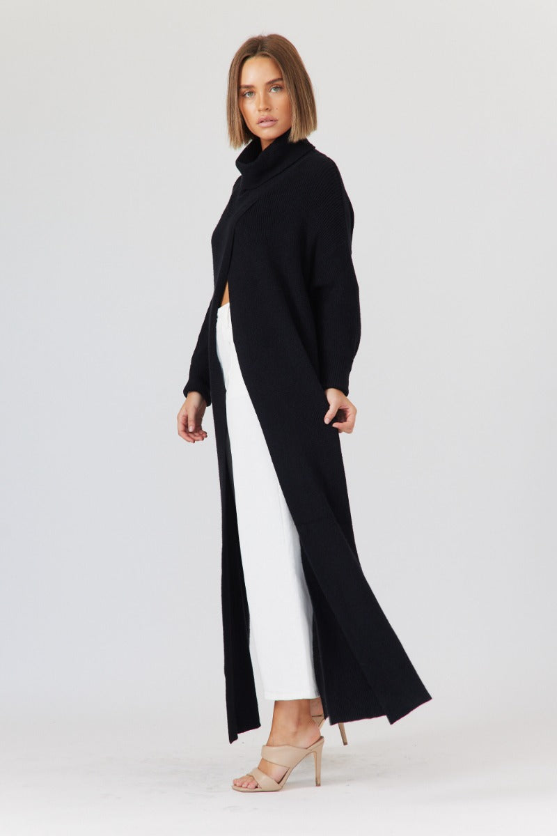 Long Black knit-Jatea-Shona Knit