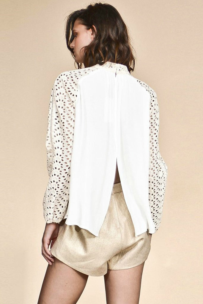 Ladies Ivory Long Sleeve Top - PS The Label - Sidelines Long Sleeve To...