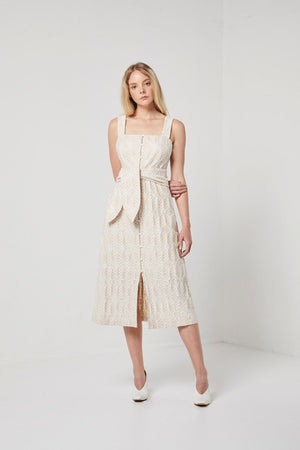Cream Button Front Dress-Elliatt-Sinai Dress