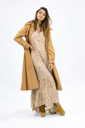 Maxi Dress with Sleeves-Caro-Sky Maxi Snow Leopard